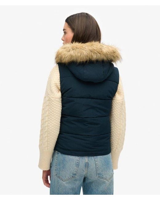 Superdry Blue & Co Everest Faux Fur Gilet