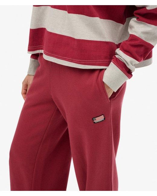Superdry Athletic Essentials Rechte joggingbroek in het Red