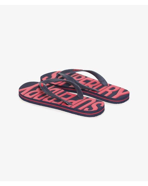 Superdry Red & Co Classic Embossed Vegan Flip Flops for men