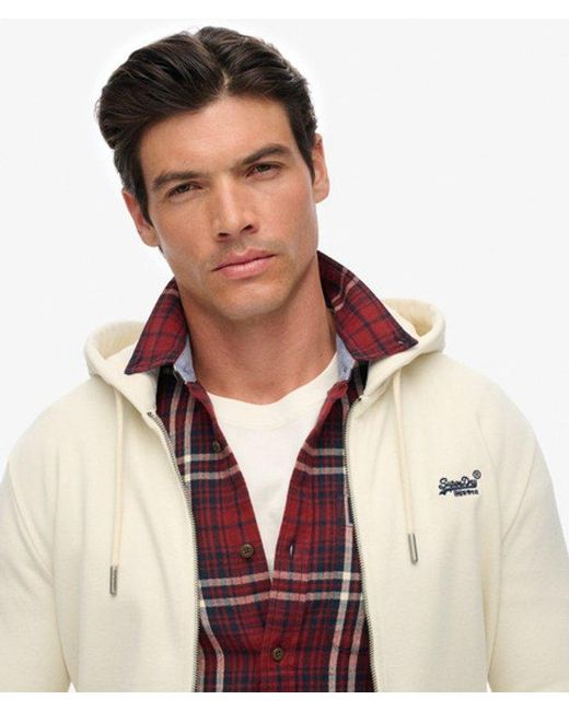 Superdry Natural & Co Essential Logo Half Brushed Zip Hoodie for men