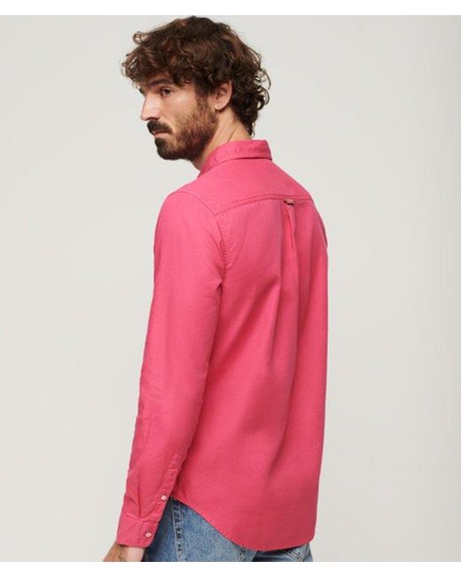 Superdry Pink & Co Overdyed Organic Cotton Long Sleeve Shirt for men
