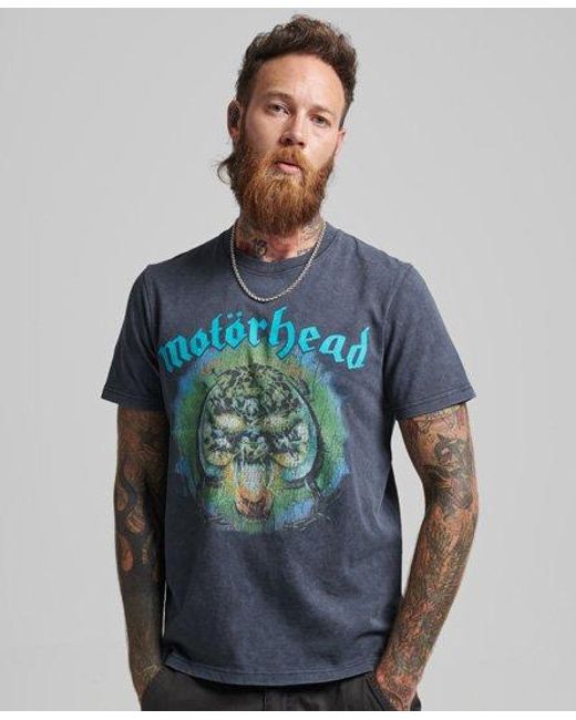 Superdry Blue Motörhead X Limited Edition Band T-shirt for men