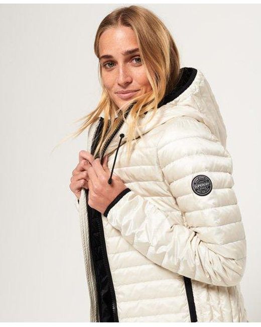 Superdry Natural Core Down Hooded Jacket Iceberg