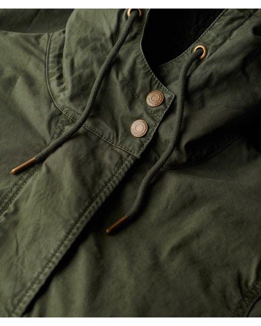 Superdry Green Military Borg Fishtail Parka
