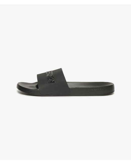 Superdry Black & Co Logo Pool Sliders for men