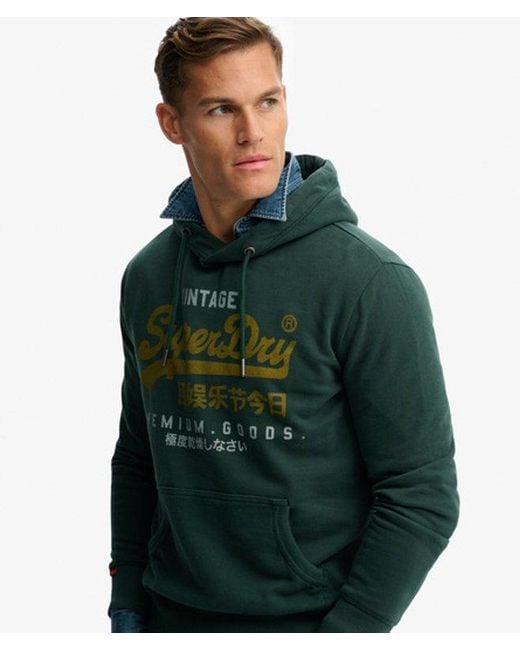 Homme Sweat À Capuche Vintage Logo Duo Classic Taille Superdry pour homme en coloris Green