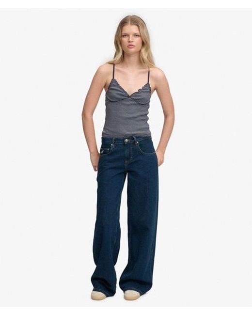 Superdry Blue & Co Athletic Essentials V-neck Waffle Cami Top