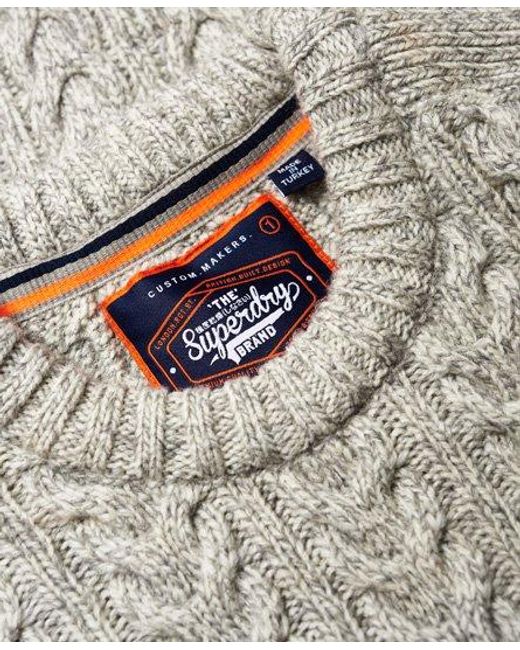 Superdry Gray Jacob Crew Jumper Concrete Twist for men