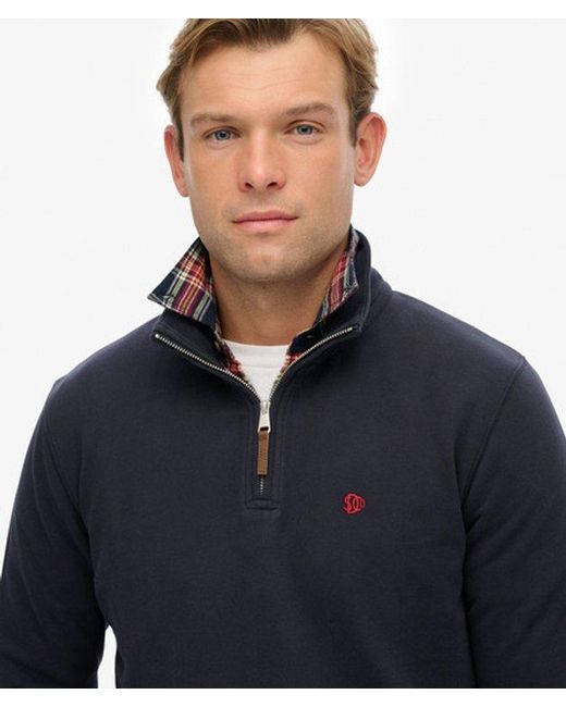 Superdry Blue & Co Preppy Half Zip Jumper for men