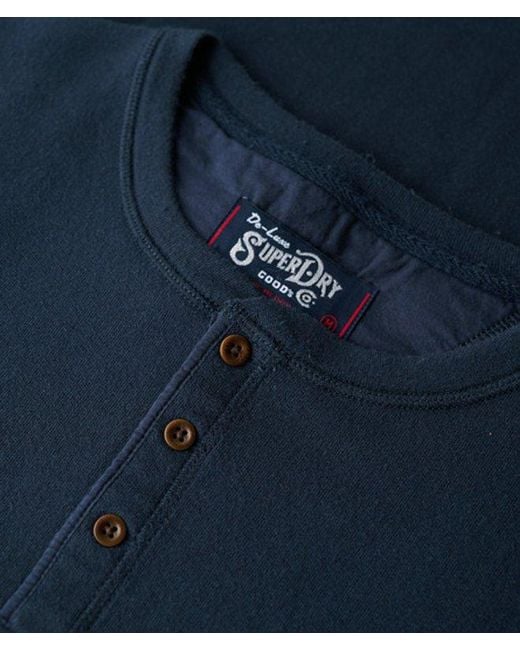 Superdry Blue The Merchant Store - Grandad Top for men