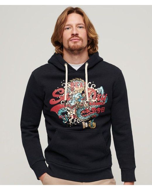 Superdry Blue & Co Tokyo Vintage Logo Hoodie for men