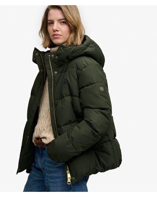 Superdry Green & Co Premium Hooded Puffer Jacket