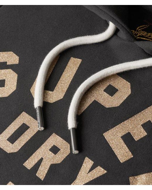Superdry Black & Co Glitter Graphic Logo Hoodie