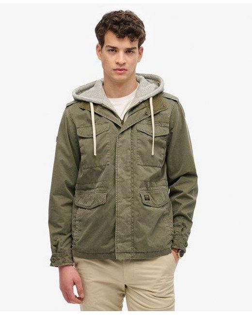 Superdry Rookie Field Jack Met Capuchon in het Green voor heren