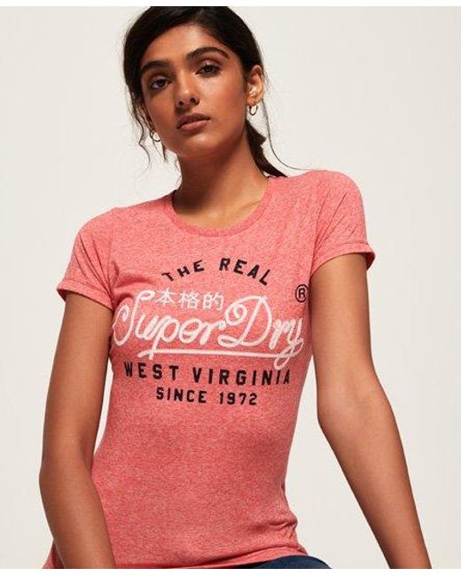 Superdry Pink Western Rope T-Shirt Sun Bleached Snowy