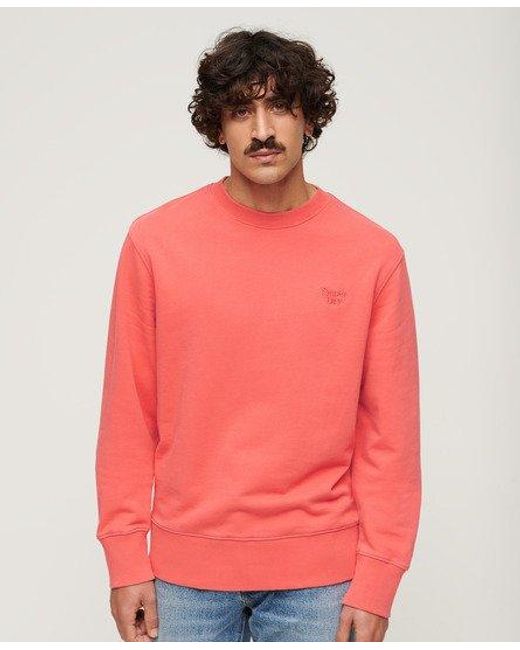 Superdry Pink Vintage Washed Sweatshirt for men
