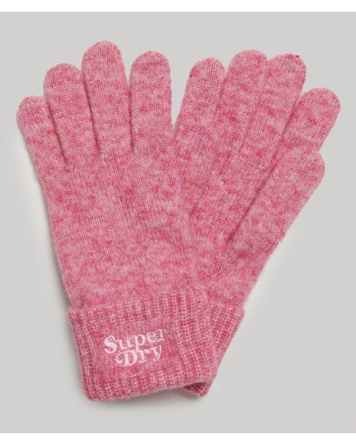 Superdry Pink & Co Ribbed Knitted Gloves