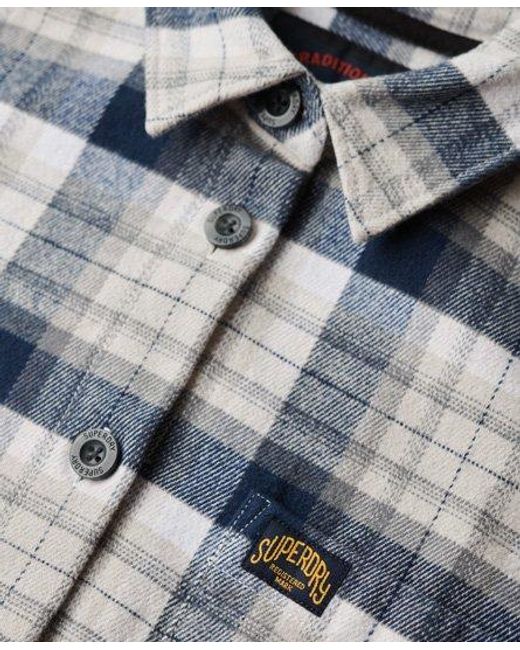 Superdry Gray Check Flannel Overshirt