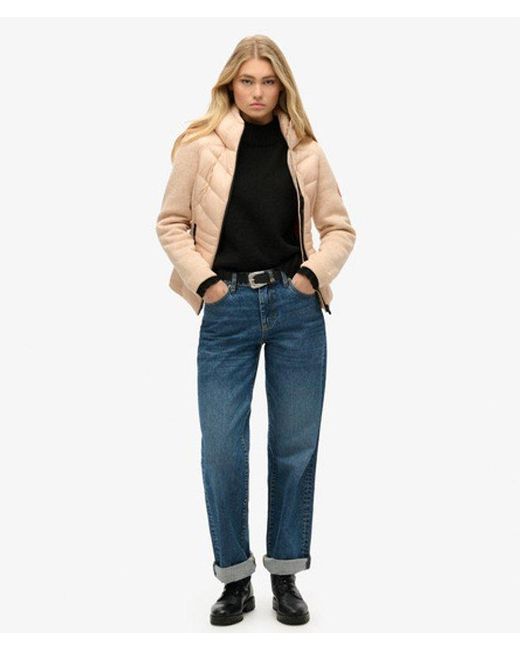 Superdry Blue & Co Ladies Slim Fit Knitted Hooded Storm Hybrid Jacket