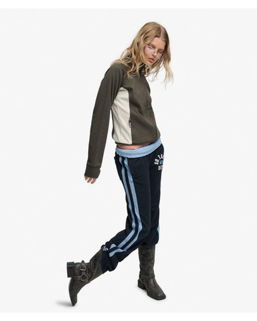 Superdry Black Bench X & Co Bench High Neck Contrast Track Top