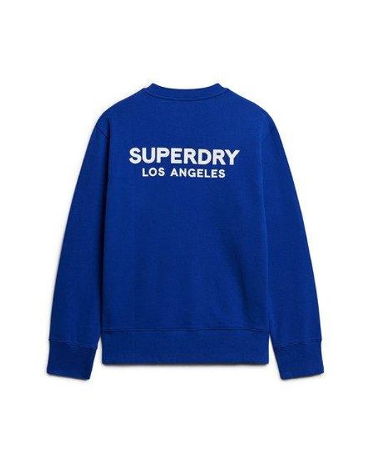 Superdry Blue Sport Loose Crew Sweatshirt for men