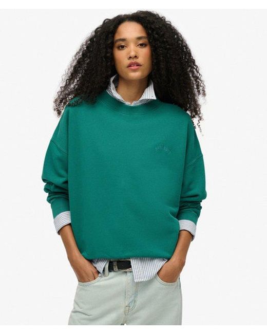 Superdry Green & Co Essential Logo Oversized Crew Sweatshirt