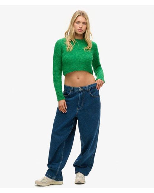 Superdry Green & Co Vintage Textured Crop Knit Jumper