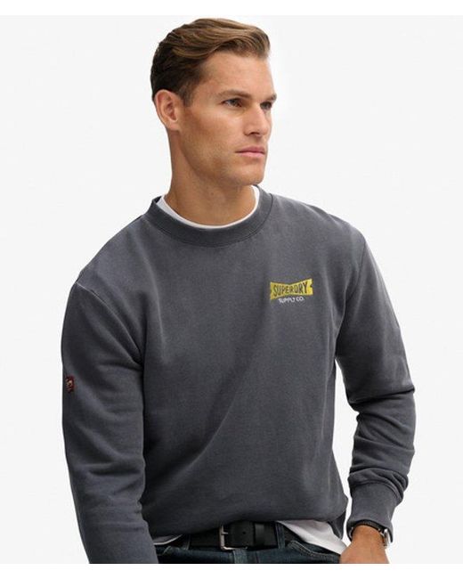 Superdry Gray & Co Heritage Tab Loose Crew Sweatshirt for men