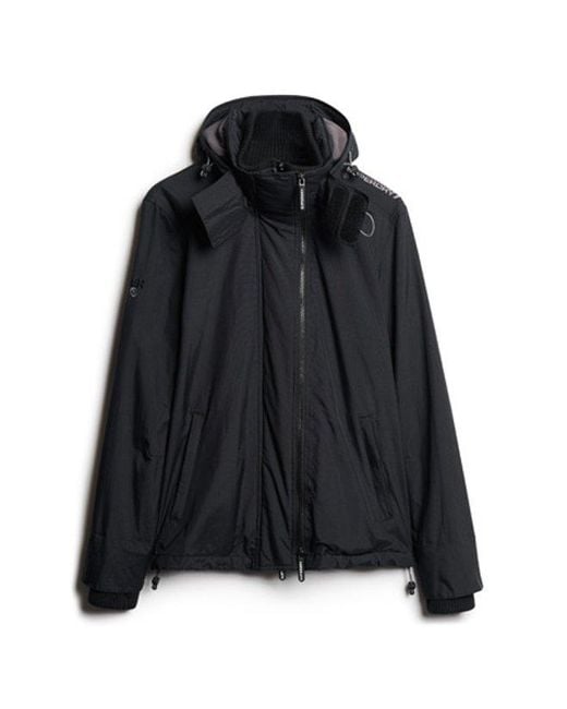 Superdry Black Pop Zip Hood Arctic Sd-Windcheater Jacket for men