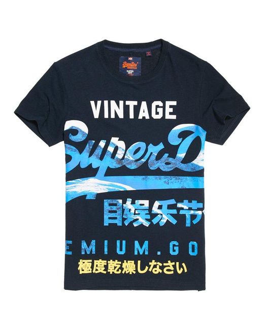 Superdry Xl Premium Goods T-shirt Navy in Blue for Men | Lyst