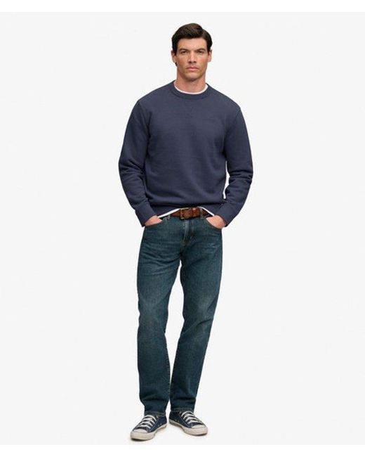Superdry Blue & Co Essential Stacked Logo Crew Sweatshirt for men