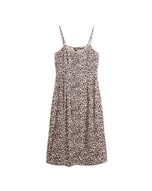 Superdry Multicolor Printed Button-up Cami Midi Dress