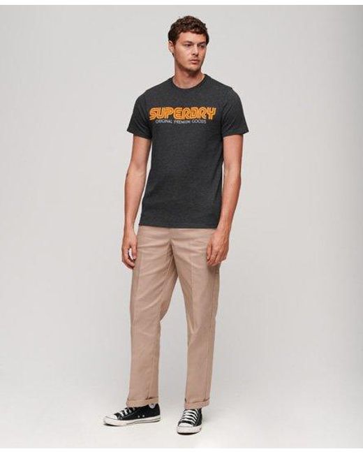 Superdry Gray Retro Repeat T-shirt for men