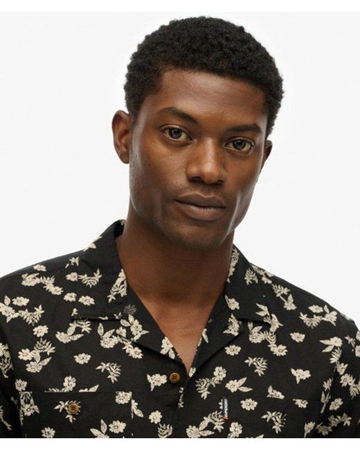 Superdry Black & Co Short Sleeve Beach Shirt for men