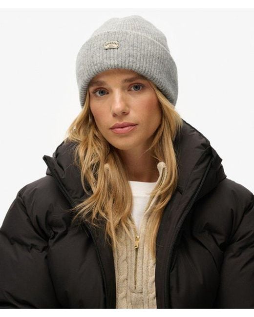 Superdry Brown & Co Rib Knitted Beanie Hat