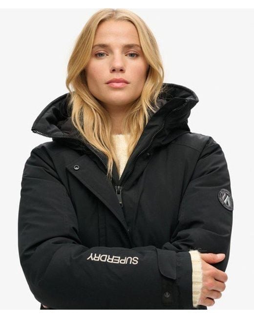 Superdry Black City Padded Parka Coat