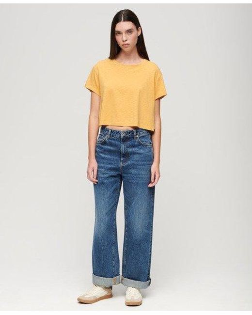 Superdry Yellow Slouchy Cropped T-shirt