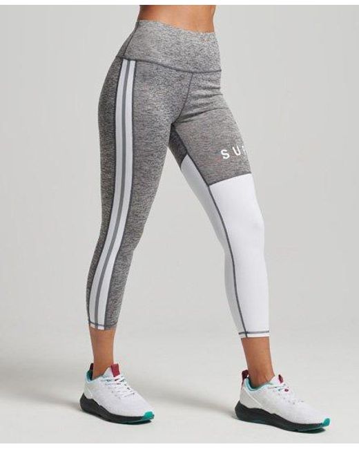 Superdry Gray Training Graphic 7/8 Leggings Marl