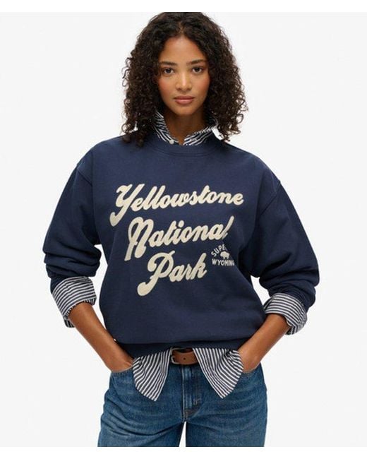 Superdry Blue Lo-Fi Outdoor Loose Sweatshirt