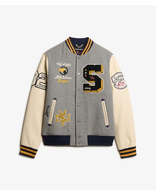 Superdry Natural College Patched Bomber Jacket for men