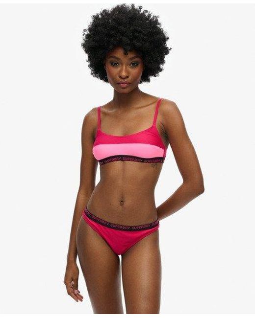 Superdry Red Ladies Elastic Cheeky Bikini Briefs