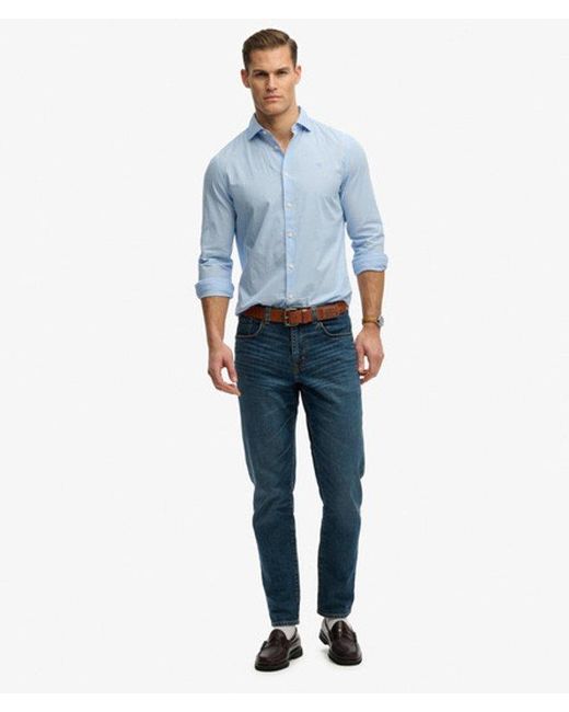 Superdry Blue & Co Cut Away Poplin Long Sleeve Shirt for men