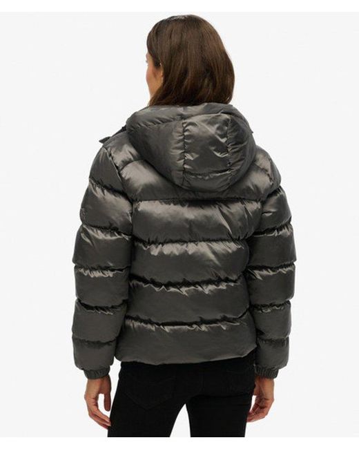 Superdry Black & Co Hooded Luxe Sports Puffer Jacket