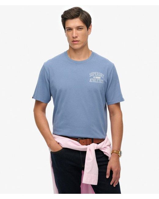Superdry Blue Vintage Athletic Essential Graphic T-shirt for men