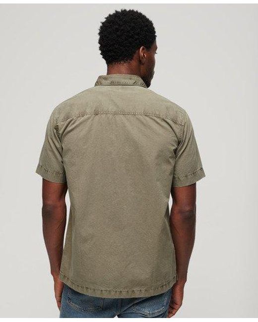Superdry Brown Military Short Sleeve Shirt for men