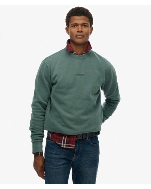 Homme Sweat Ras Du Cou Micro Logo Taille Superdry pour homme en coloris Green