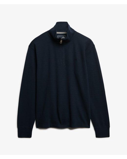 Superdry Blue & Co Ribbed Half Zip Jumper for men