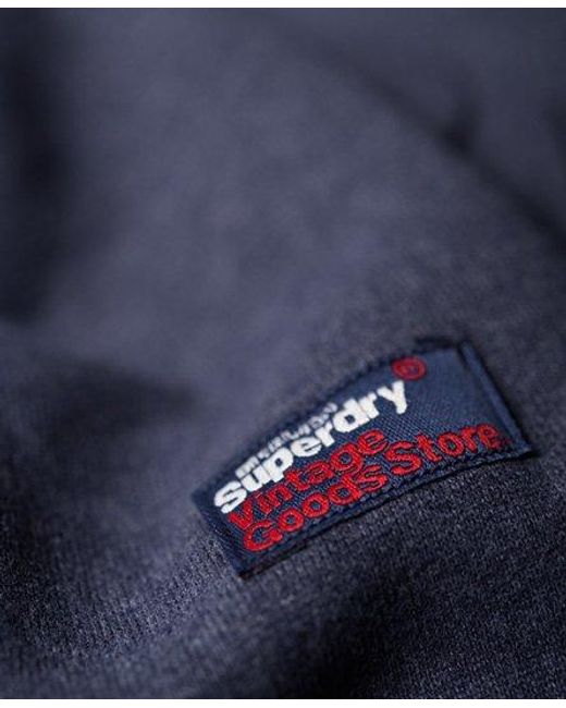 Superdry Blue Premium Goods Embossed Debossed Sweatshirt Princedom Marl for men