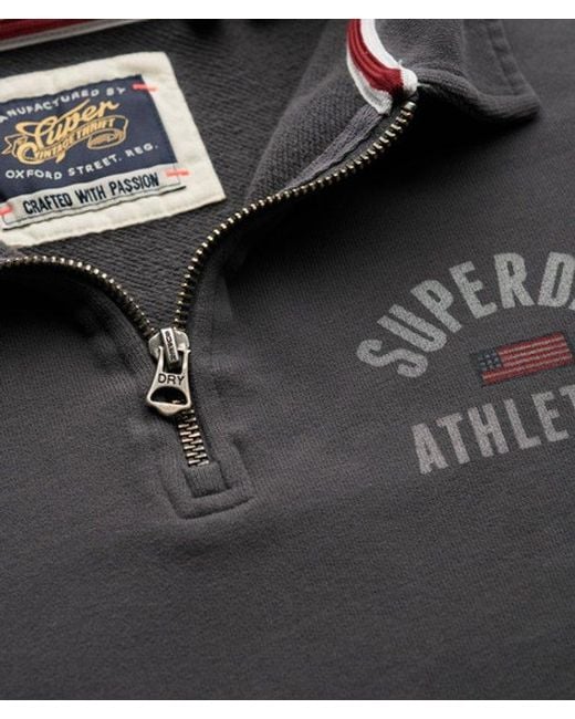 Superdry Gray & Co Athletic Collared Half Zip Jumper