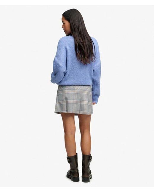 Superdry Blue Uperdry Vintage Check Kirt